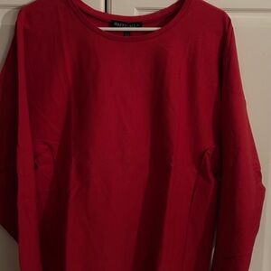 NWT Raffinalla cotton red long sleeve top.‎ Size medium.